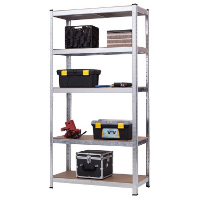 Heavy Duty 71'' Steel and MDF 5-Level Adjustable Storage Rack, 2 pcs