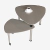 GDFStudio Kaida Modern 360° Rotatable Coffee Table with Wheels and Rubberwood Legs - 4 of 4
