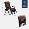 Best Choice Products Oversized Padded Zero Gravity Chair, Folding Outdoor Patio Recliner w/ Side Tray - 2 of 4