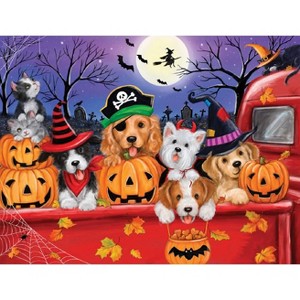 Sunsout Red Truck Halloween 300 pc  Halloween Jigsaw Puzzle 35322 - 1 of 4