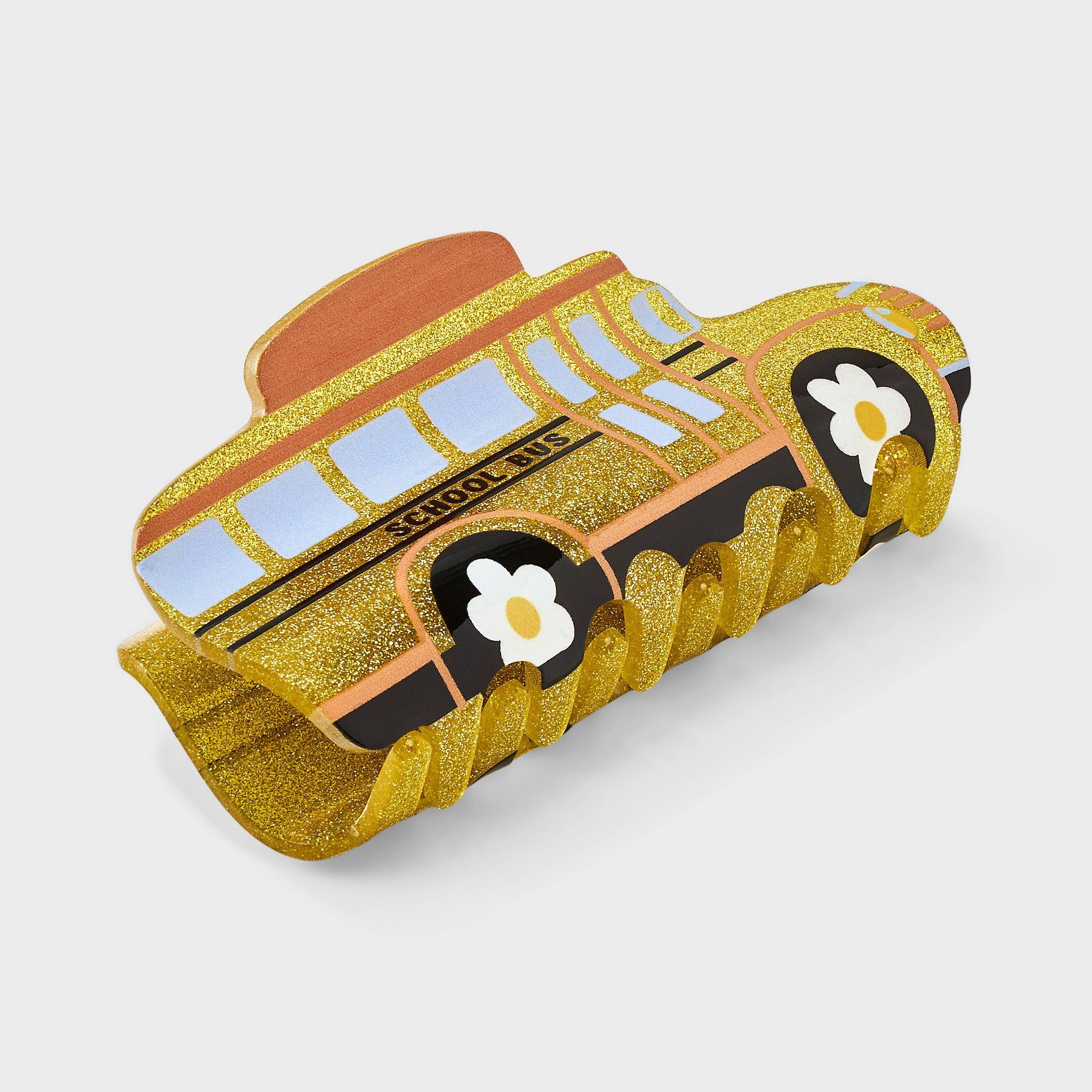 Back to School Bus Claw Clip - Yellow