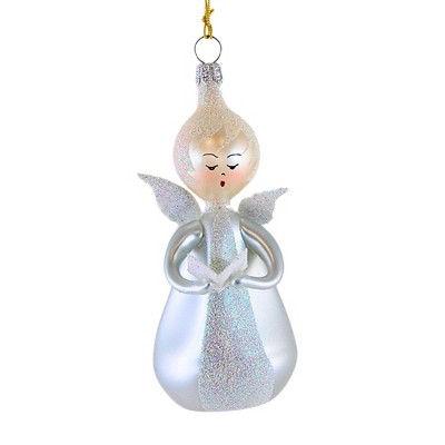 Italian Ornaments 4.0 Inch Angel With Book In Light Blue Baby Baptism Ornament Tree Ornaments
