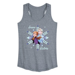 Women's - Frozen 2 - Snow Sisters Graphic Racerback Tank - 1 of 4