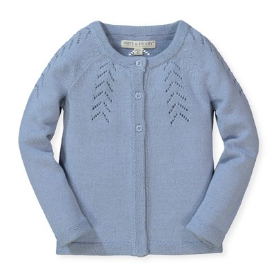 Hope & Henry Infant Classic Fit Long Sleeve Crew Pullover Sweater - Blue 6-12 Months