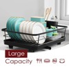 LunaLulinlk Dish Drying Rack, Compact Dish Racks for Kitchen Counter, Black - 4 of 4