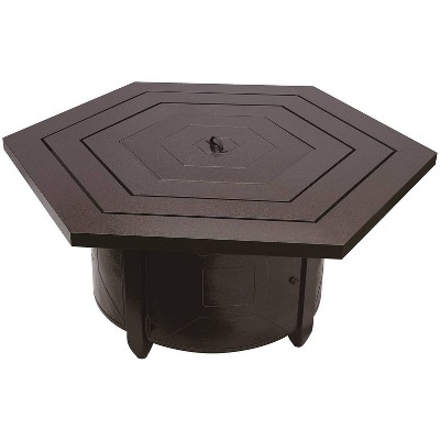 Hexagon Fire Pit Hammered Bronze - AZ Patio Heaters