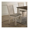 Simple Relax Set of 2 Fabric Upholstered Side Chairs with Slatted Backrest in Cream and Tan - 2 of 4