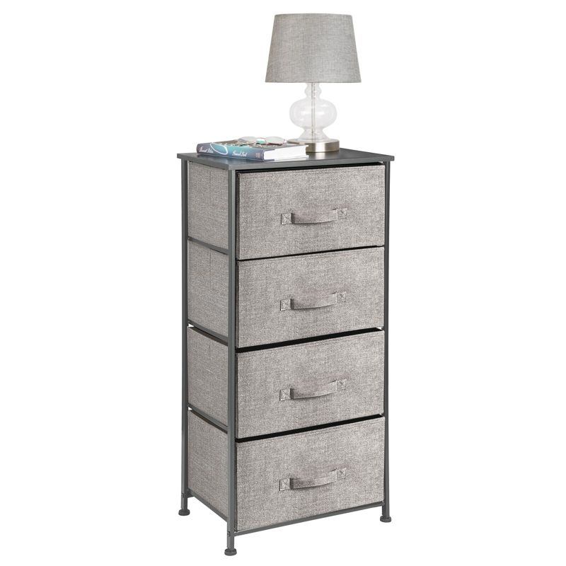 mDesign Tall Dresser Storage Tower Stand with 4 Fabric Drawers, 5 of 11