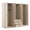6 Doors Wooden Armoire Closet With Shelves And 3 Drawers,Wood Armoires And Wardrobes,Armoire Wardrobe,Wardrobe Closet -Maison Boucle - 4 of 4