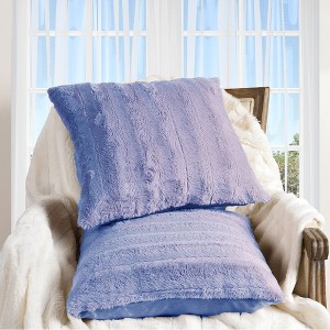 Cheer Collection Luxurious Faux Fur Throw Pillows Set of 2 - 1 of 4