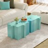 TopComfy End Tables Puzzle Art Side Table Modular Concave Edge Table Tea Table Purchase Multiple Diy Kits For Living Room, Blue, 15.5"*15.5"*17.75" - 4 of 4