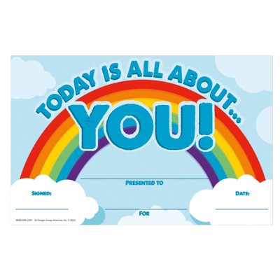 Eureka Today Is All About You Recognition Award, Pack of 36 (Case of 6)