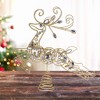 Roman 12.5 Inch Deer Tree Topper Glittered Wire Design Deer Crystal Accents Tree Toppers - 4 of 4