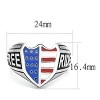 Slickblue Multi-Color Epoxy Stainless Steel Ring, Men’s Statement Ring, Badge Design, High Polished, Size 7-11 - 2 of 4