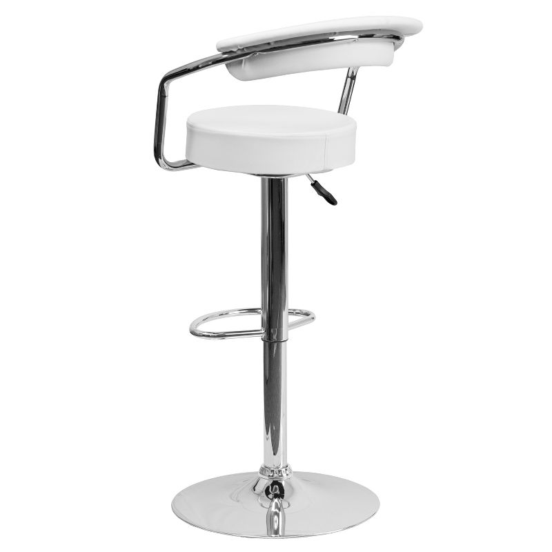 Flash Furniture Contemporary Vinyl Adjustable Height Barstool with Arms and Chrome Base, 3 of 6