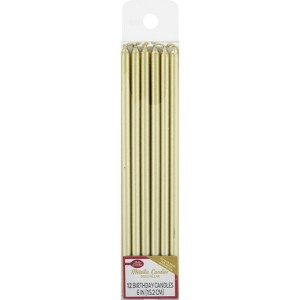 Betty Crocker Premium Birthday Candles Metallic Tall Pillars 12ct - 1 of 3