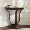55 Downing Street Farmhouse Rustic Vintage Oak Wood Half Round Console Table 31" x 17 1/4" Dark Brown Curved Legs for Living Room Bedroom Bedside - 2 of 4