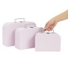 Okuna Outpost Set of 3 Different Sizes of Paperboard Suitcases with Metal Handles, Decorative Cardboard Storage Boxes, Lavender - 3 of 4