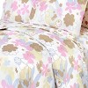 Slickblue 4 Pcs 100% Cotton Bedding Set, Deep Pocket Fitted Sheet, Duvet Cover Set, Floral, Queen/King, Pink, 4pc - 3 of 3