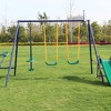 Whisen 4 in 1 Swing Set with Seesaw, Belt Swing, Slide, Glider, Weather-Resistant & Comfortable U-Shaped Seat, Gift for Kids - Blue - 3 of 4