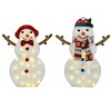 Wovenbyrd Holiday Time Set of 2 Light-Up Snow Couple Family Christmas Decoration, - 2 of 4