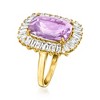 Ross-Simons 6.50 Carat Amethyst and 2.20 ct. t.w. White Topaz Ring in 18kt Gold Over Sterling - 3 of 4