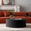 WhizMax Sleek and Modern Round Coffee Table with Eye-Catching Relief Design - 3 of 4