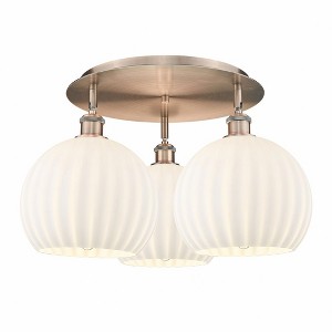 White Venetian - 3 Light Flush Mount In Modern Style-12.75 Inches Tall and 21.75 Inches Wide - 1 of 1