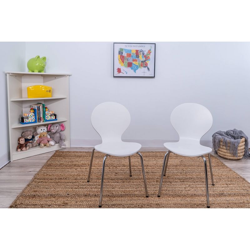 Set of 2 Kids' Bentwood Chairs with Chrome Legs - Gift Mark, 2 of 5