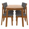 JUJABU 5-Piece Mid-Century Dining Set with Rectangular Table and 4 Upholstered Chairs, Space-Saving Design for Kitchen or Dining Room - 2 of 4