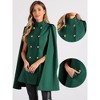 Allegra K Women's Winter Slit Sleeve Double Breasted Cloak Coat - 2 of 4
