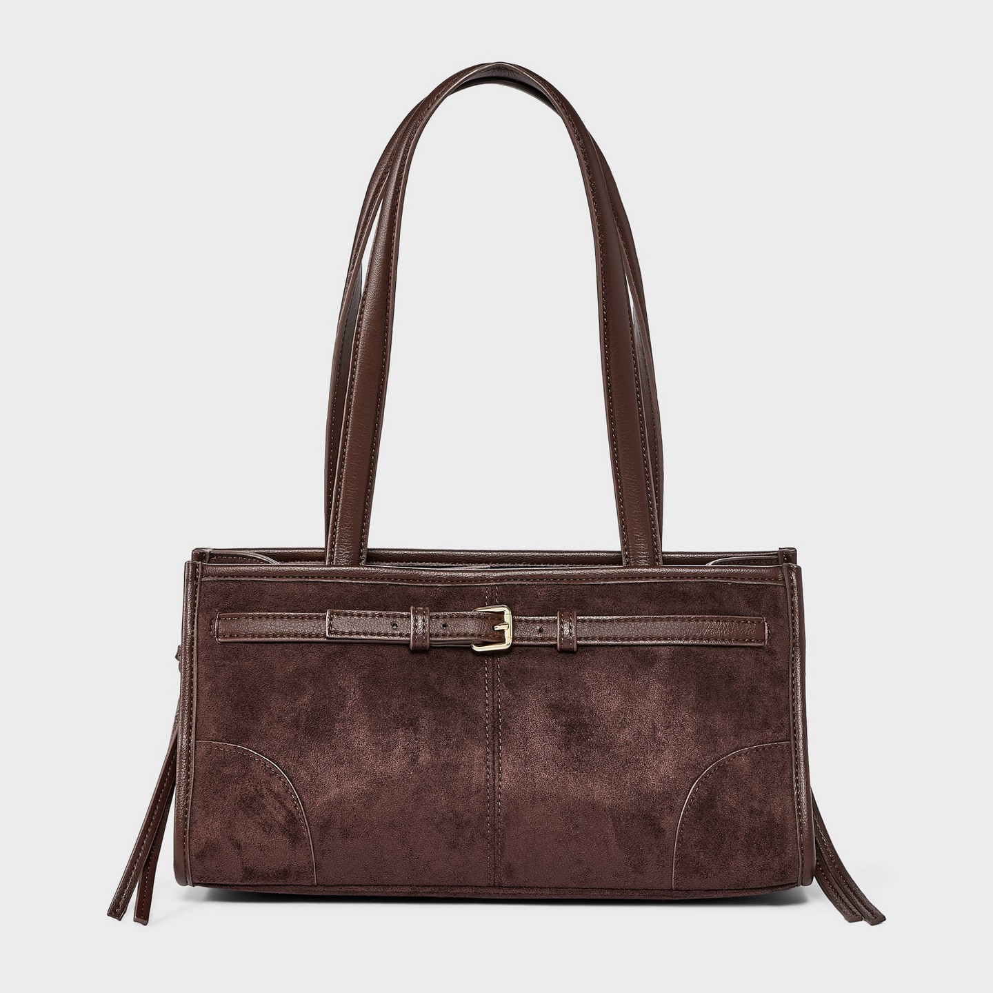 Сумка Universal Thread Faux Suede Belted Satchel, цвет: Коричневый — фото 1