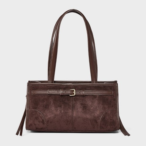 Сумка Universal Thread Faux Suede Belted Satchel, цвет: Коричневый