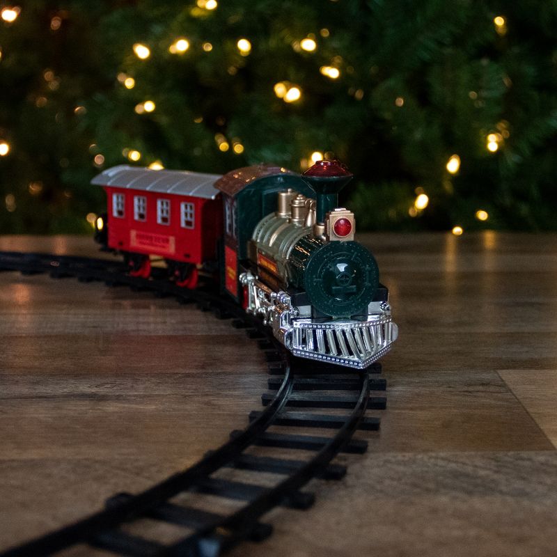 Northlight 8-Piece Battery Operated Red and Green Animated Classic Train Set with Sound, 2 of 4