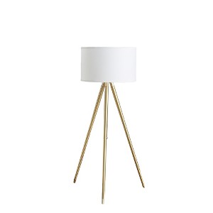 64" - 47"H Adjustable Height Brass/Shiny Gold Modern Tripod Floor Lamp for Living Room, Standing Lamp for Bedroom - 1 of 1