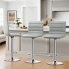 Dovelina Modern PU Leather Swivel Barstool Adjustable Bar Stool Set of 2 - 2 of 4
