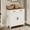 ORRD Modern Farmhouse Kitchen Storage Cabinet, White Buffet Sideboard with 2 Doors & 2 Drawers, Coffee Bar Organizer for Dining Room & Living Room - 2 of 4