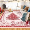 Coolmee  Christmas Tree Cute Outdoor Rug Area Rugs , Non Slip Carpet Rugs, Vintage Washable Rug for Living Room Entryway BackyardGreen - 2 of 4
