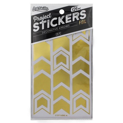 ArtSkills 126ct Peel & Stick Foil Decorative Arrows - Gold Metallic