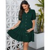 Coolmee Women's Summer Maternity Mini Dress Button Down V Neck Shirt Dress Puff Sleeve Tiered Ruffle Flowy Short Dress - 4 of 4