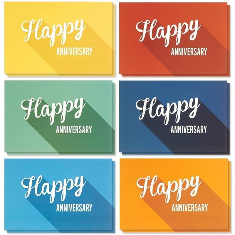 Best Paper Greetings 36 Pack Happy Anniversary Cards Bulk with Envelopes - Work, Wedding, Employee Appreciation Cards, (Retro Design, 4x6 In), 1 of 9