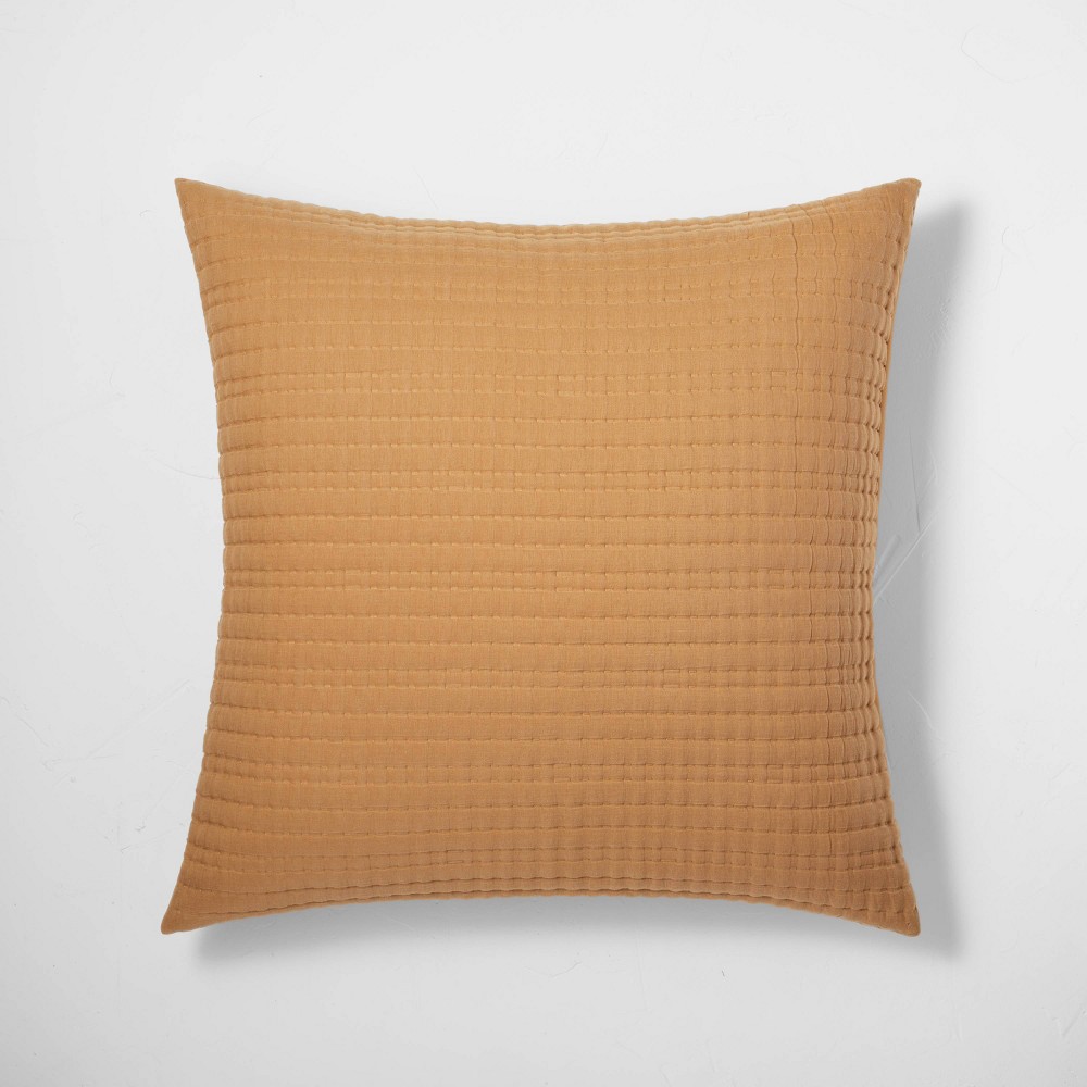 Photos - Pillowcase Euro Lyocell Cotton Blend Coverlet Sham Warm Brown - Casaluna™