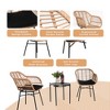 ONWITH 3 Pieces Of Luxury Outdoor Wicker Furniture - Patio Bistro Style Table And Chair Combination - 4 of 4