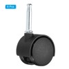 Unique Bargains Nylon Furniture Replacement 360 Degree Swivel Stem Casters with Brake - 3 of 4