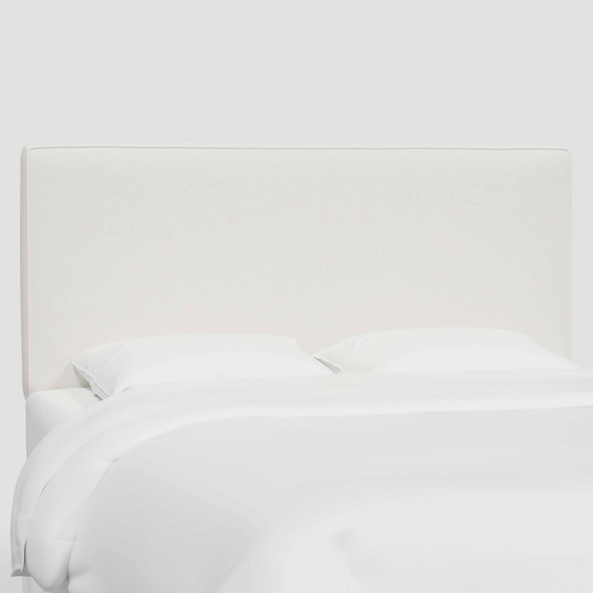 Full Kelsey Headboard in Textured Linen Zuma White - Threshold™: Pine Frame, Freestanding, Spot Clean