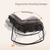 Brafabhome Oversized Patio Rocking Egg Chair with Cushion, 350lbs Heavy Duty Outdoor Rocking Chair, Comfy Recliner for Balcony, Porch, Backyard | Grey - 3 of 4