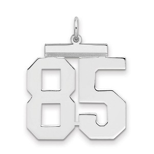 Black Bow Jewelry Sterling Silver, Athletic Collection, Large Polished Number 85 Pendant - 1 of 3