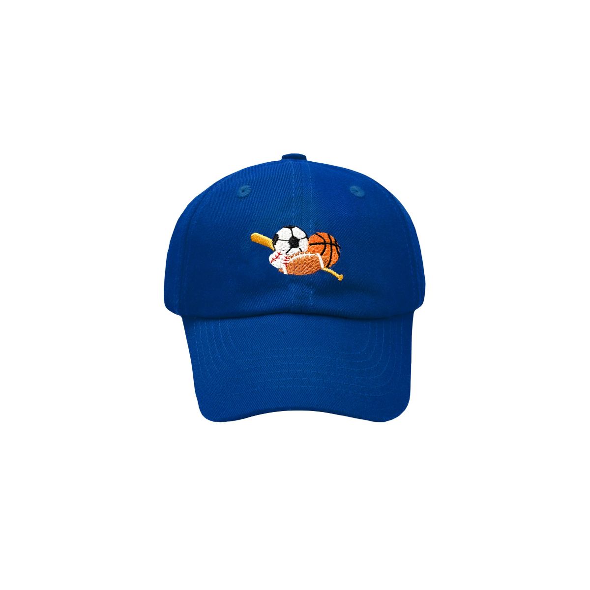 Bits & Bows Sports Baseball Hat, Blue 2-7Y