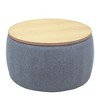 ACEPANO 25.5 in. W 2 in 1 Round Storage Ottoman For Living Room & Bedroom-Dark Grey - 4 of 4
