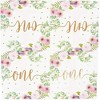 Blue Panda 50-Pack Floral Decorations for 1st First Birthday Floral Disposable Napkins Party Supplies - 4 of 4